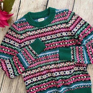 A1 -- NWT green J. CREW long sleeve women's pullover cotton sweater XS
